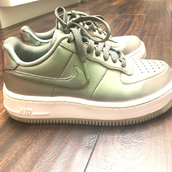 Nike Shoes - Air Force 1 Iridescent Metallic Leather Sneakers